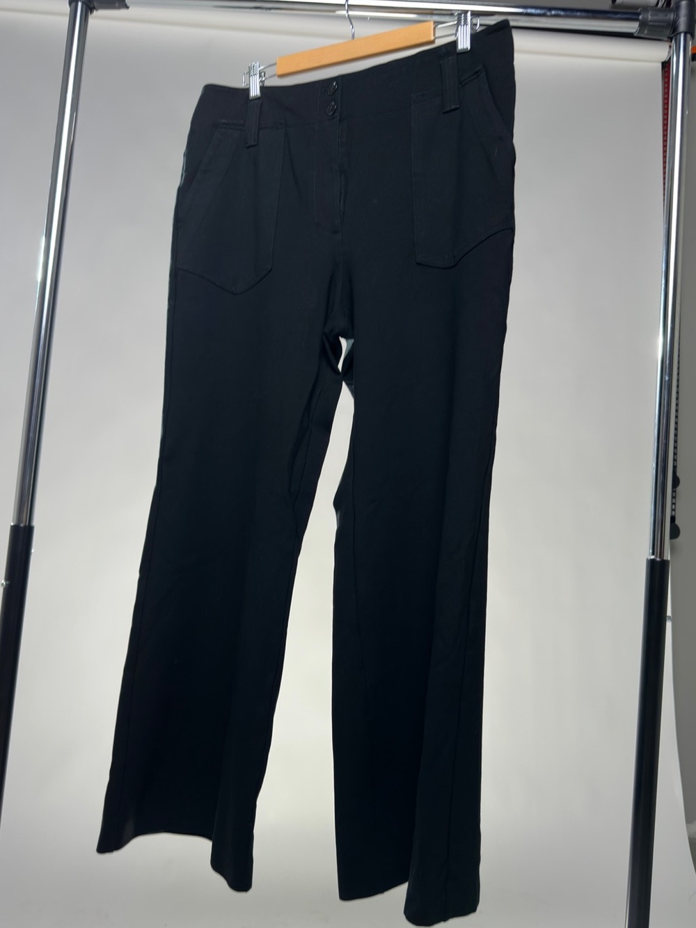 Maeve by Anthropologie Black Wide-Leg Knit Trousers Plus Size 16